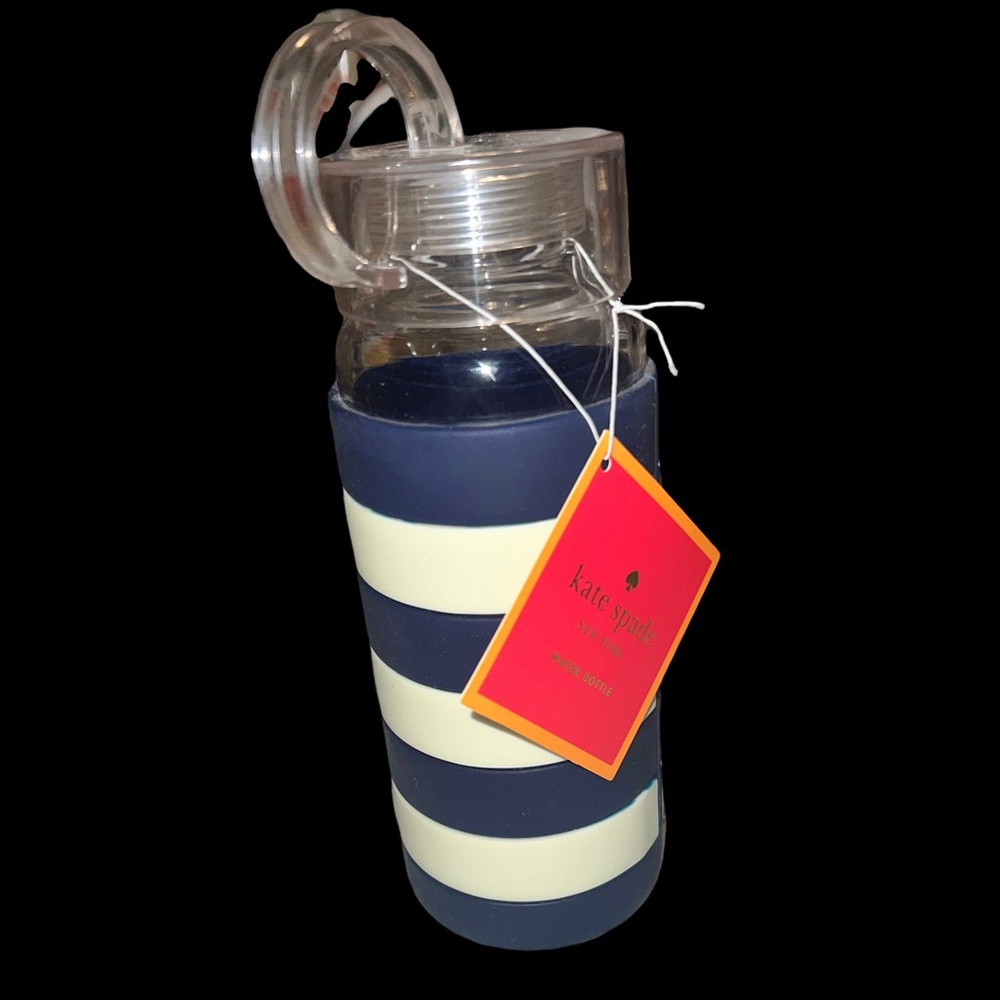 HP! 🎉 Kate spade 16oz Navy rugby stripe water bottle - Picture 5 of 5